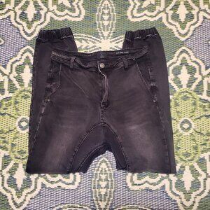 COTTON ON Black Faded Slim Denim Jogger Jeans Sz 30 EUC